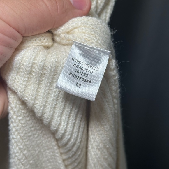 JLUXLABEL Ivory Ribbed Knit Side Slit Maxi  Sweater Dress Size M - Picture 4 of 15